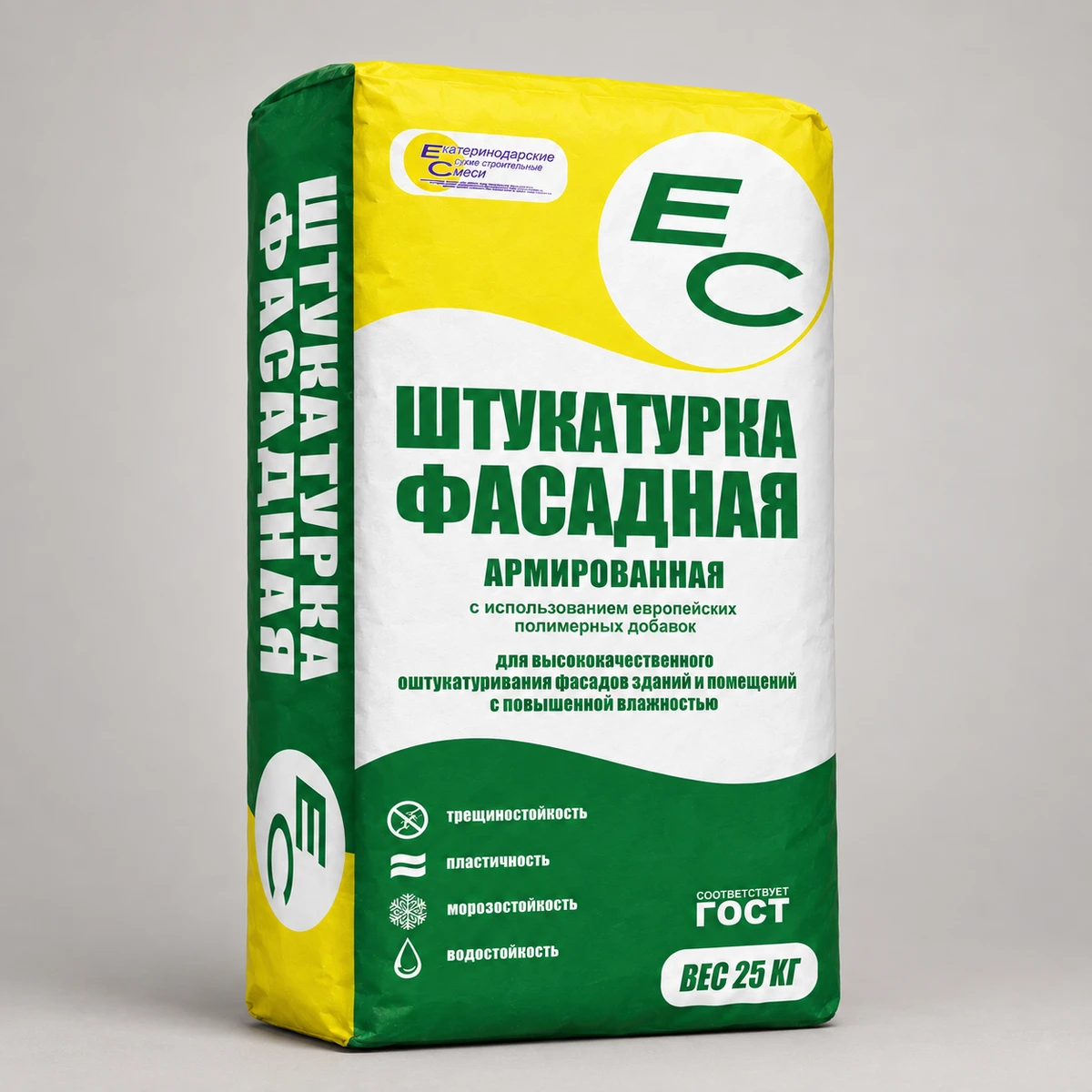 Штукатурка ЕС Фасадная цементная, 25 кг