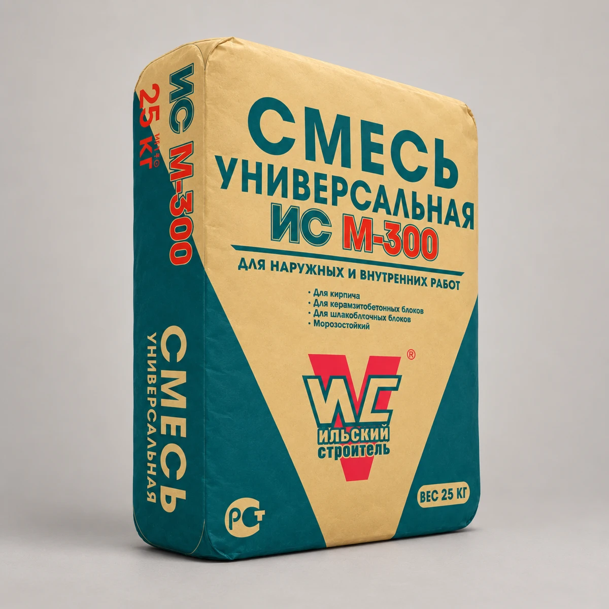 Смесь цементно-песчаная ИС М300, 25 кг